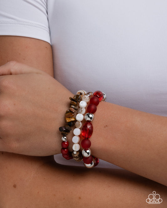 Seasonal Stretch - Red - Paparazzi Bracelet Image