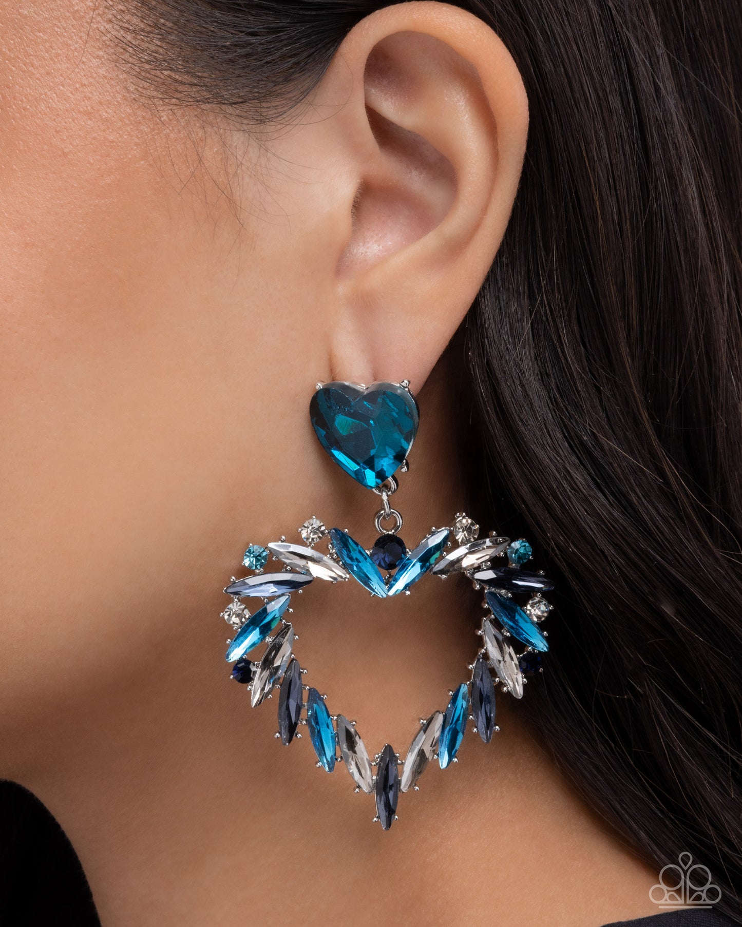 Memorable Marquise - Blue - Paparazzi Earring Image