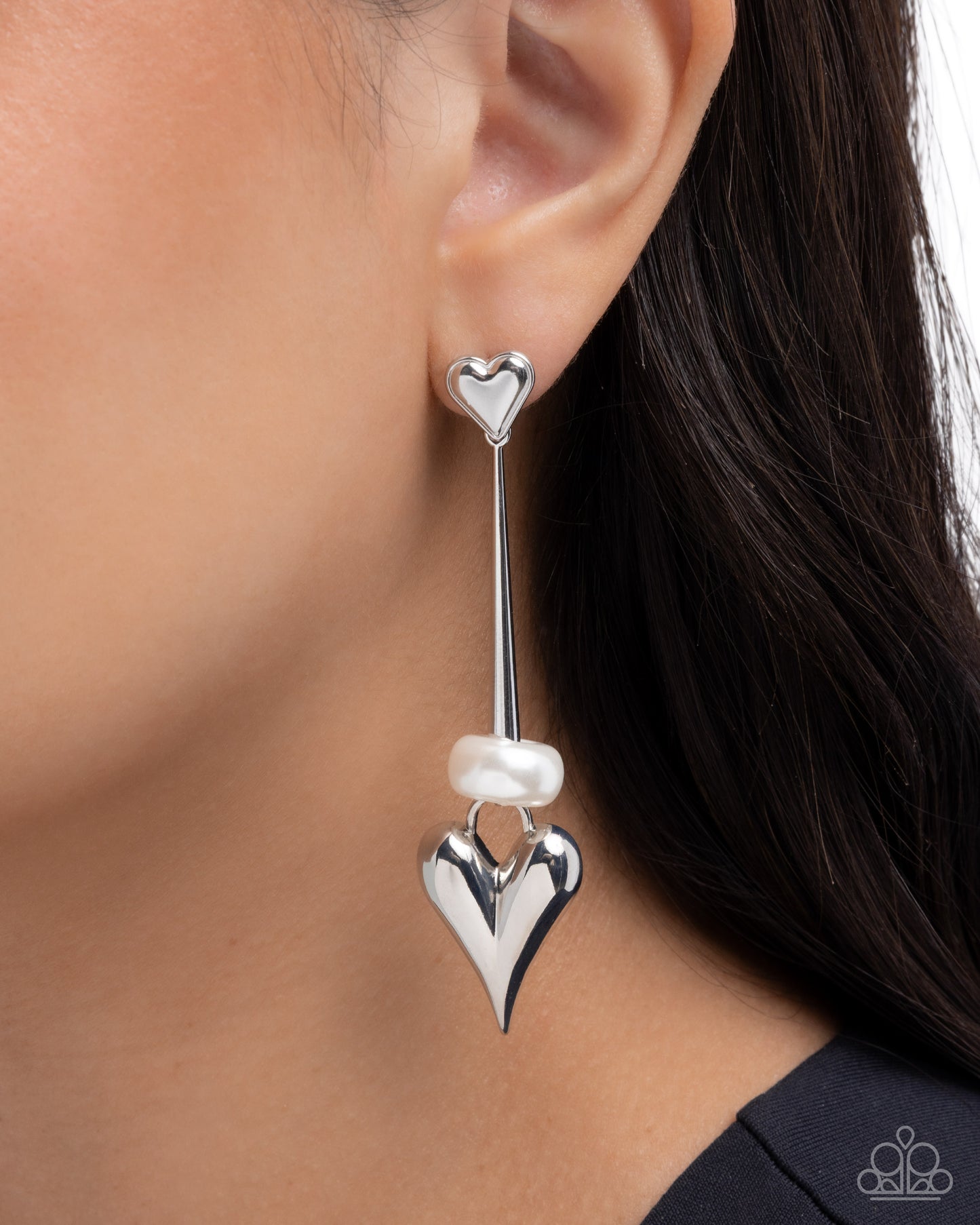 I Feel Loved - White - Paparazzi Earring Image