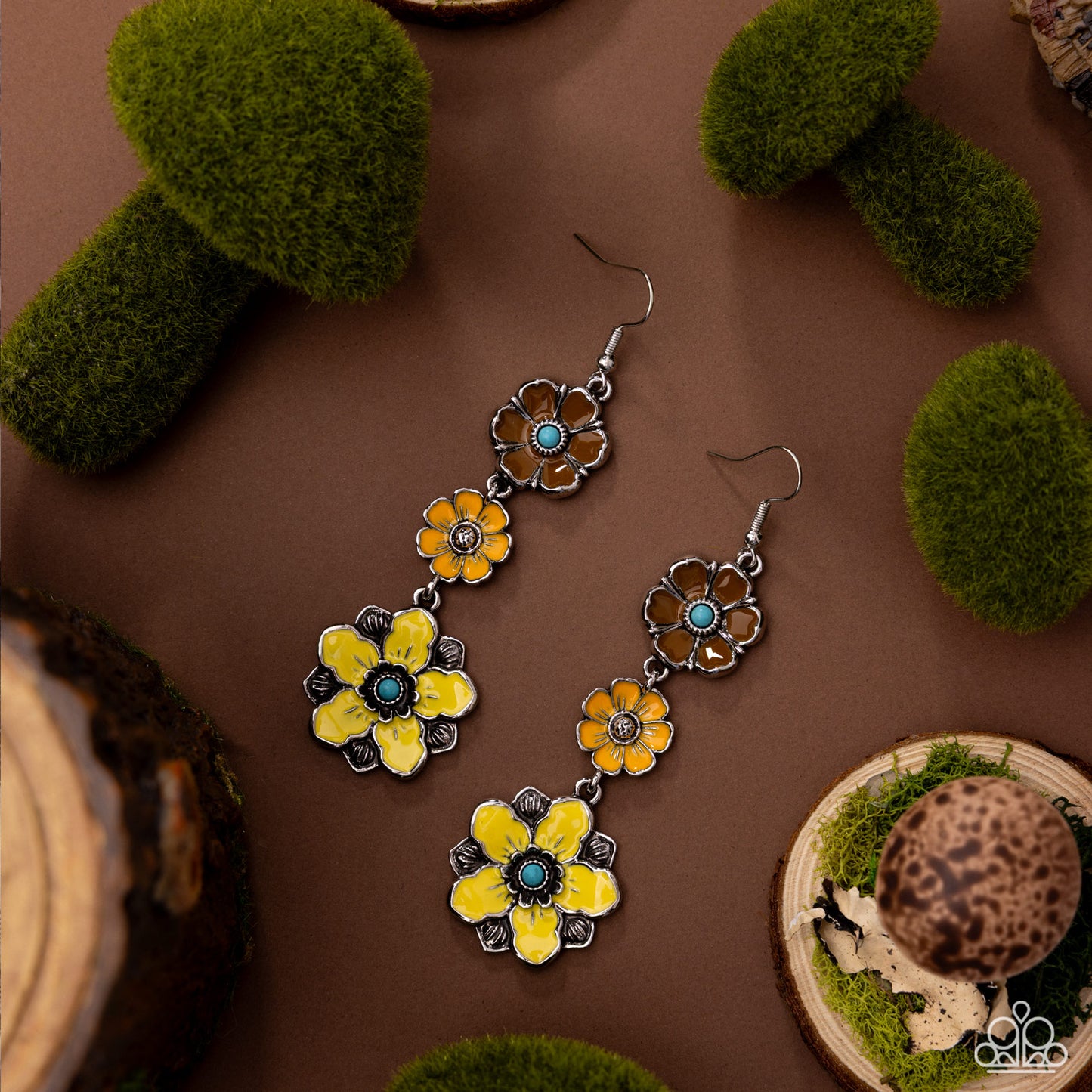 Floral Flock - Yellow - Paparazzi Earring Image