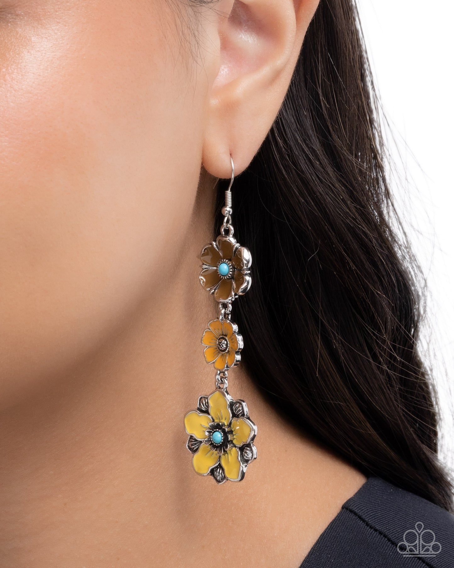 Floral Flock - Yellow - Paparazzi Earring Image