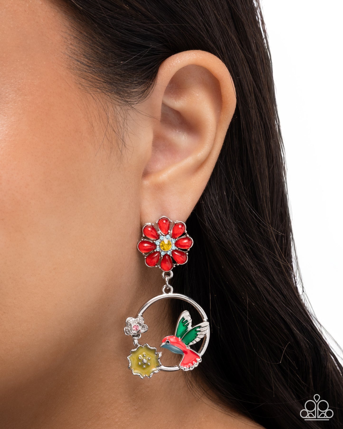 Tropical Tapestry - Red - Paparazzi Earring Image