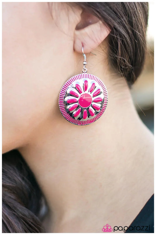Paparazzi Earring ~ Make It Shine  - Pink