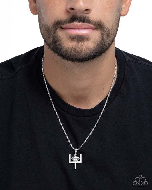 End Zone Edge - Silver - Paparazzi Necklace Image