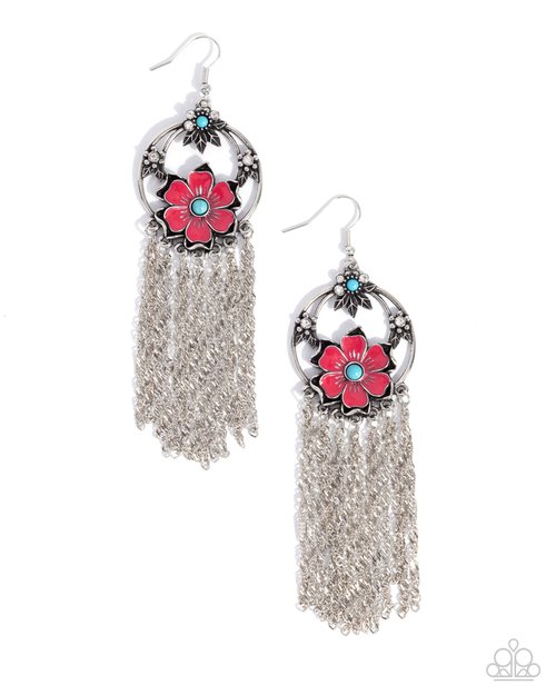 Festive Fringe - Pink - Paparazzi Earring Image