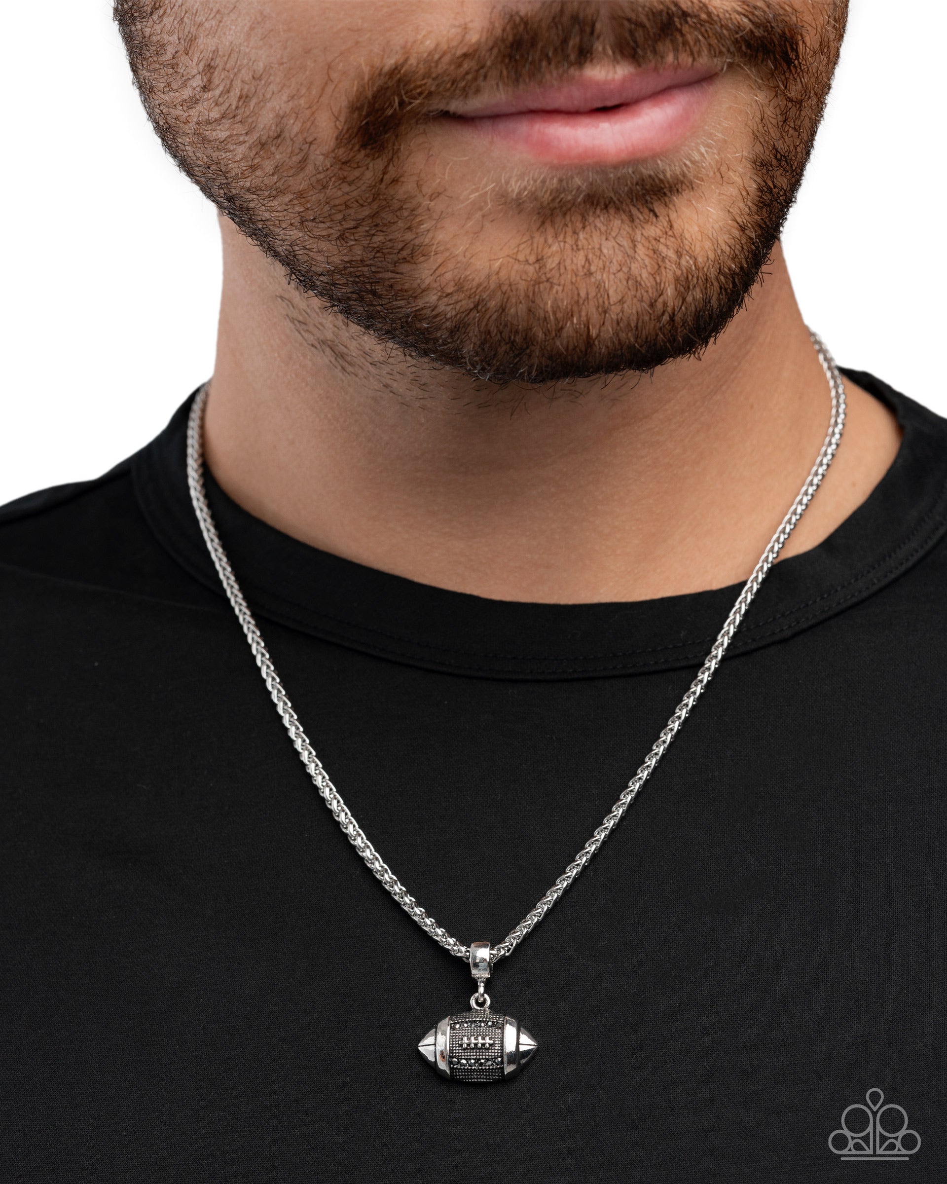 Football Frenzy - Silver - Paparazzi Necklace Image