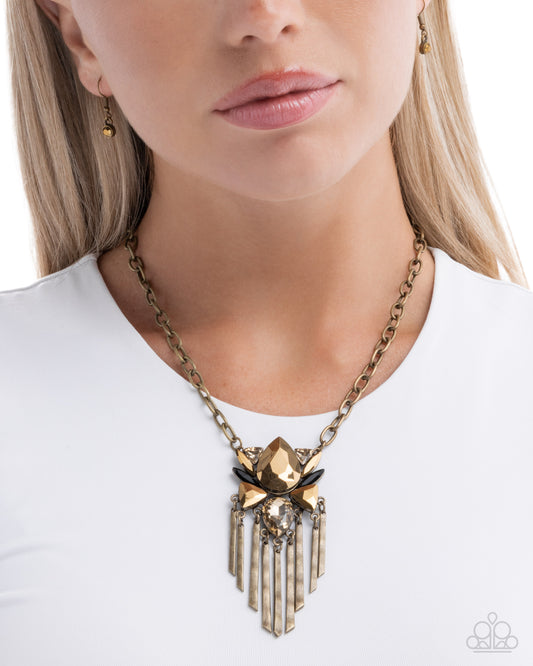 Tassel Tapestry - Brass - Paparazzi Necklace Image