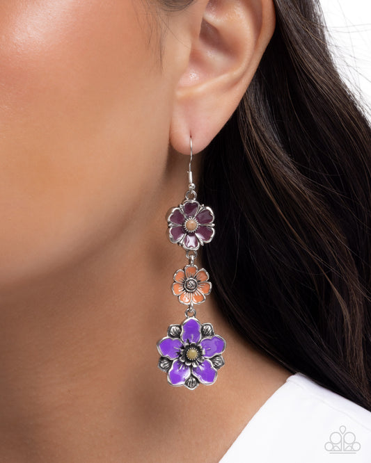 Floral Flock - Purple - Paparazzi Earring Image