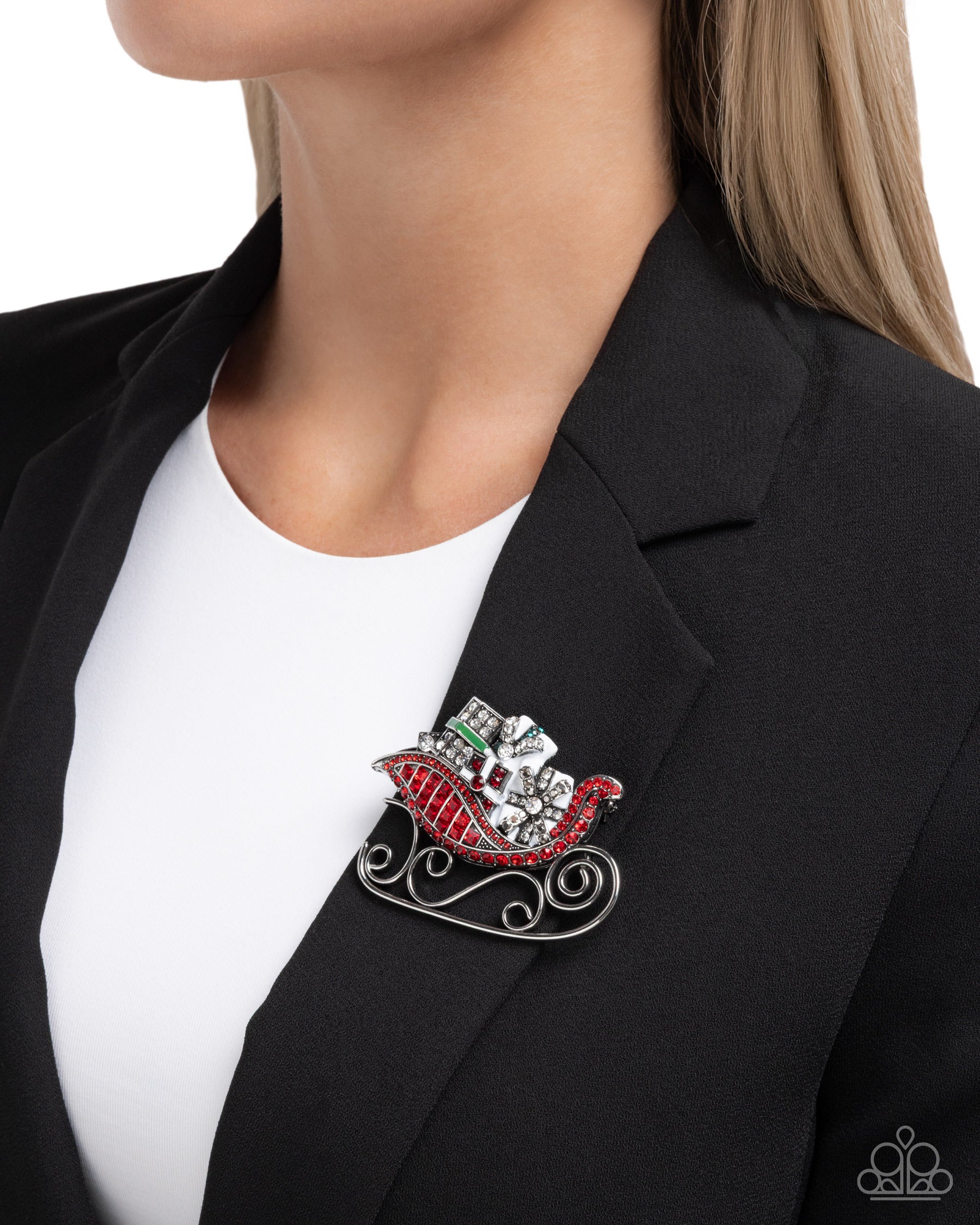 Sledding Shimmer - Red - Paparazzi Hair Accessories Image