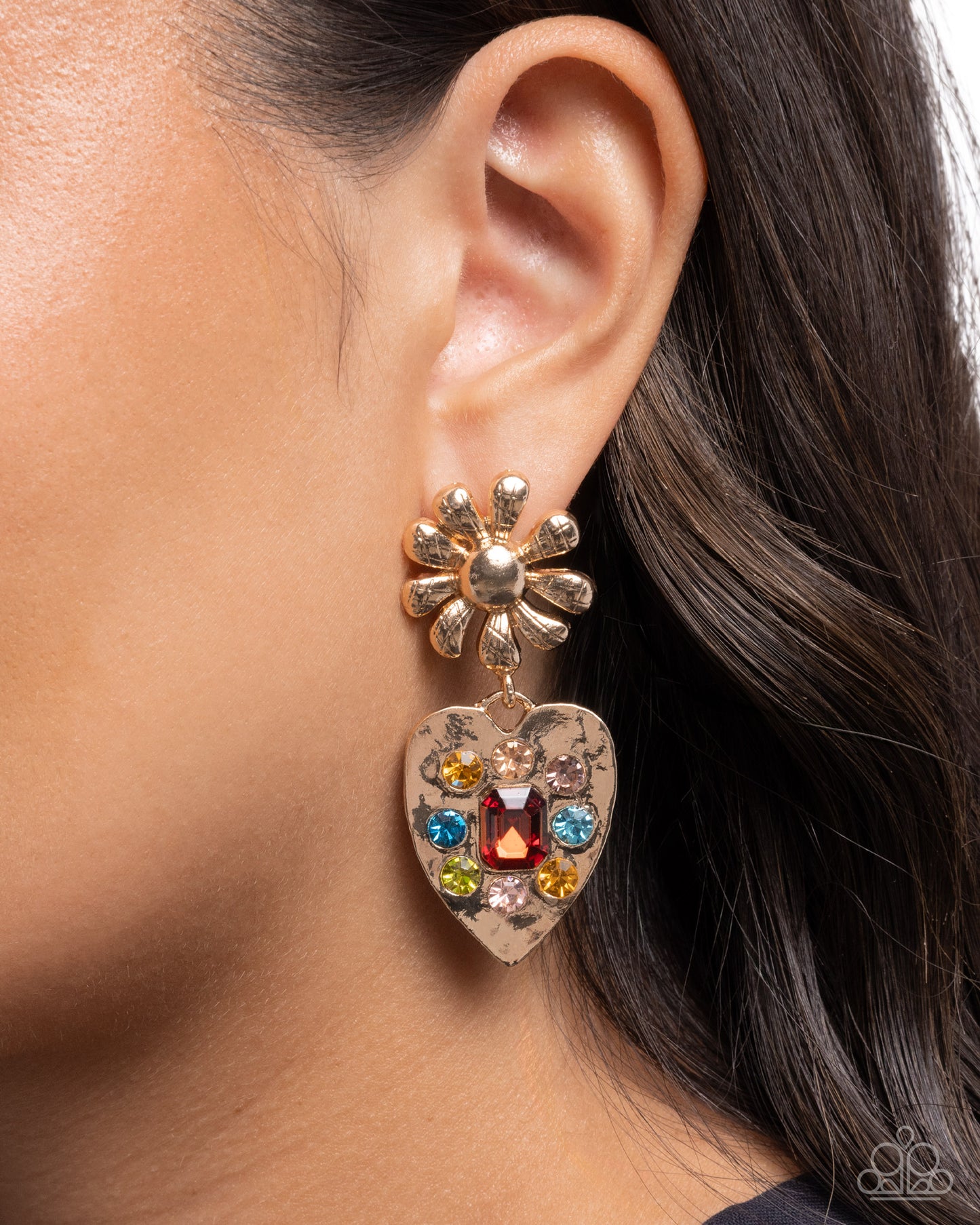 Friendly Feature - Brown - Paparazzi Earring Image