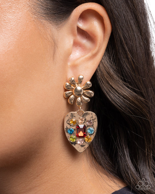 Friendly Feature - Brown - Paparazzi Earring Image