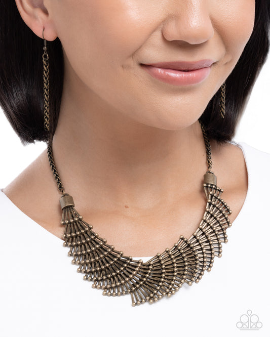 Curtain Certainty - Brass - Paparazzi Necklace Image