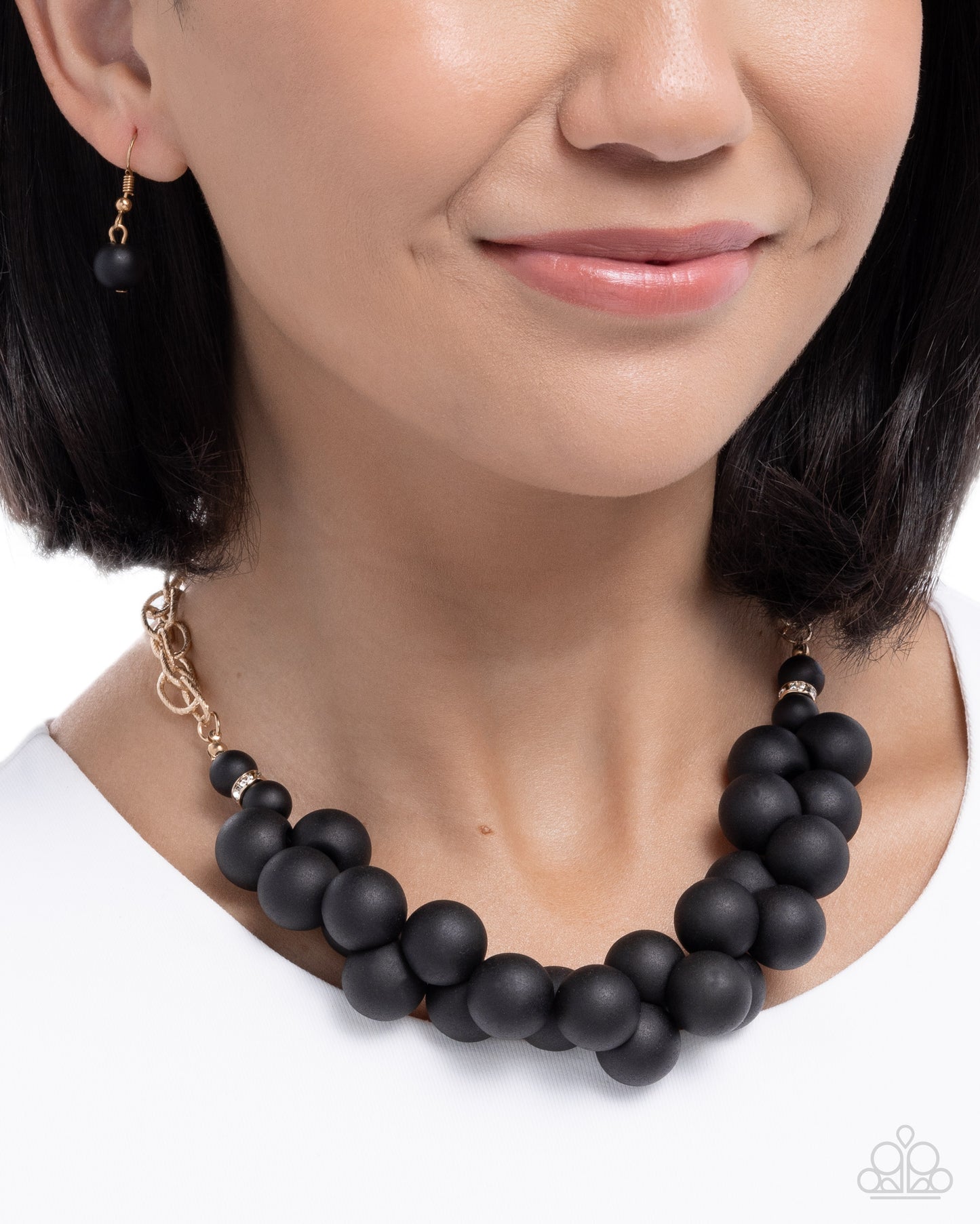 Clustered Court - Black - Paparazzi Necklace Image