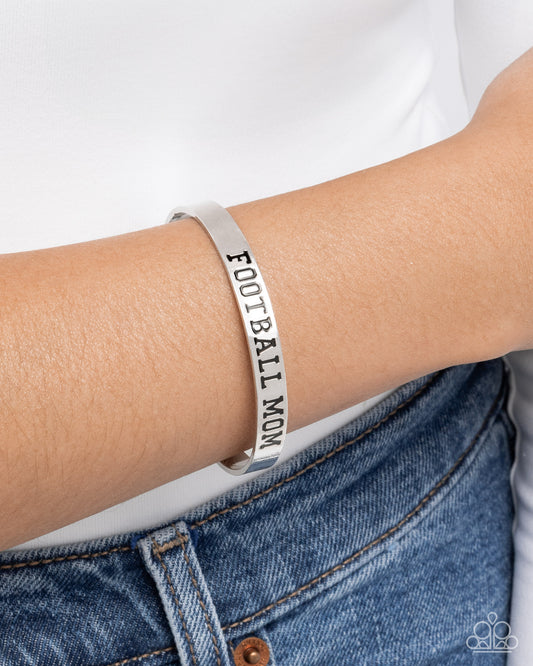 Football Mom - Silver - Paparazzi Bracelet Image