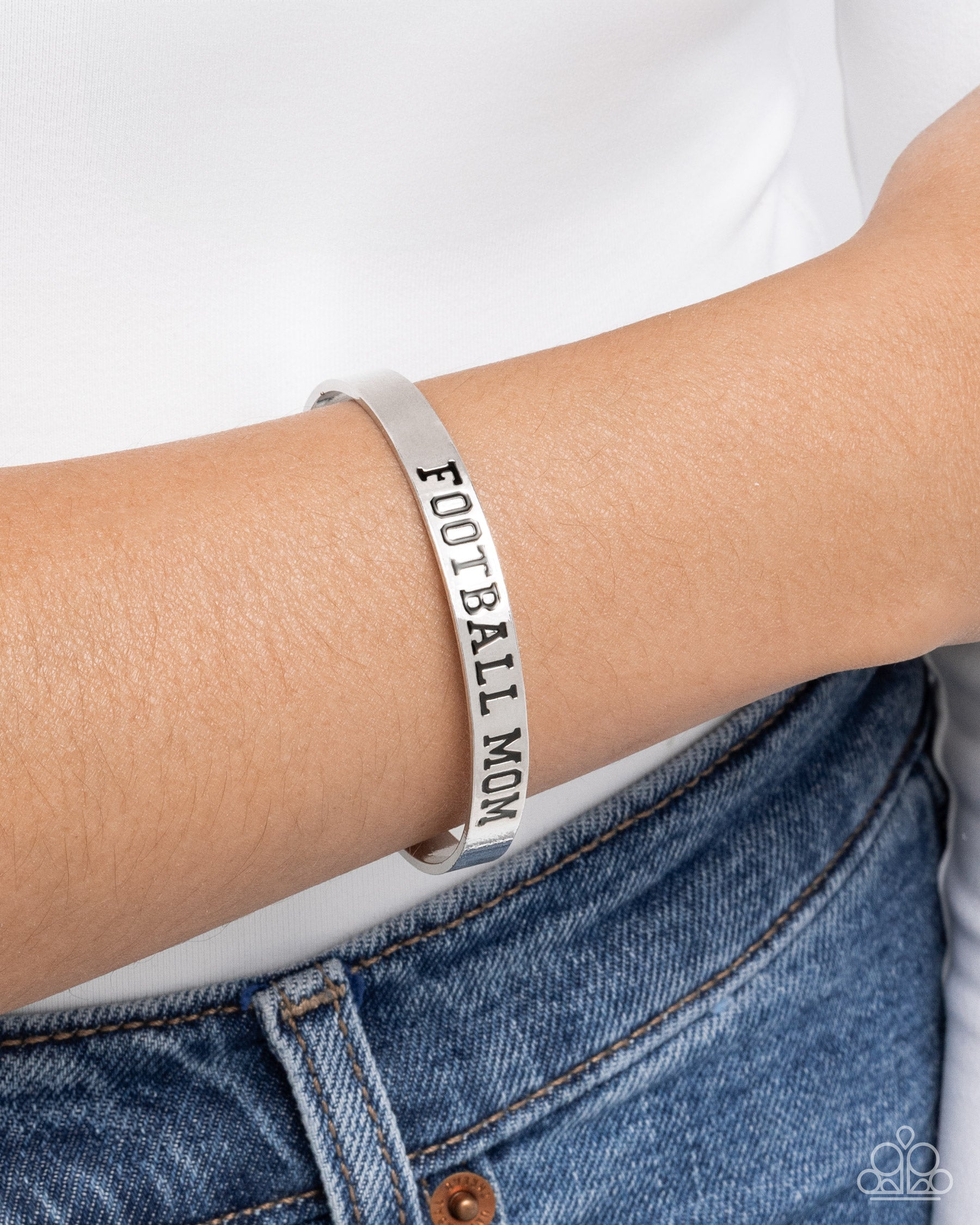 Football Mom - Silver - Paparazzi Bracelet Image