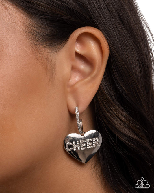 Shimmery Spotter - White - Paparazzi Earring Image