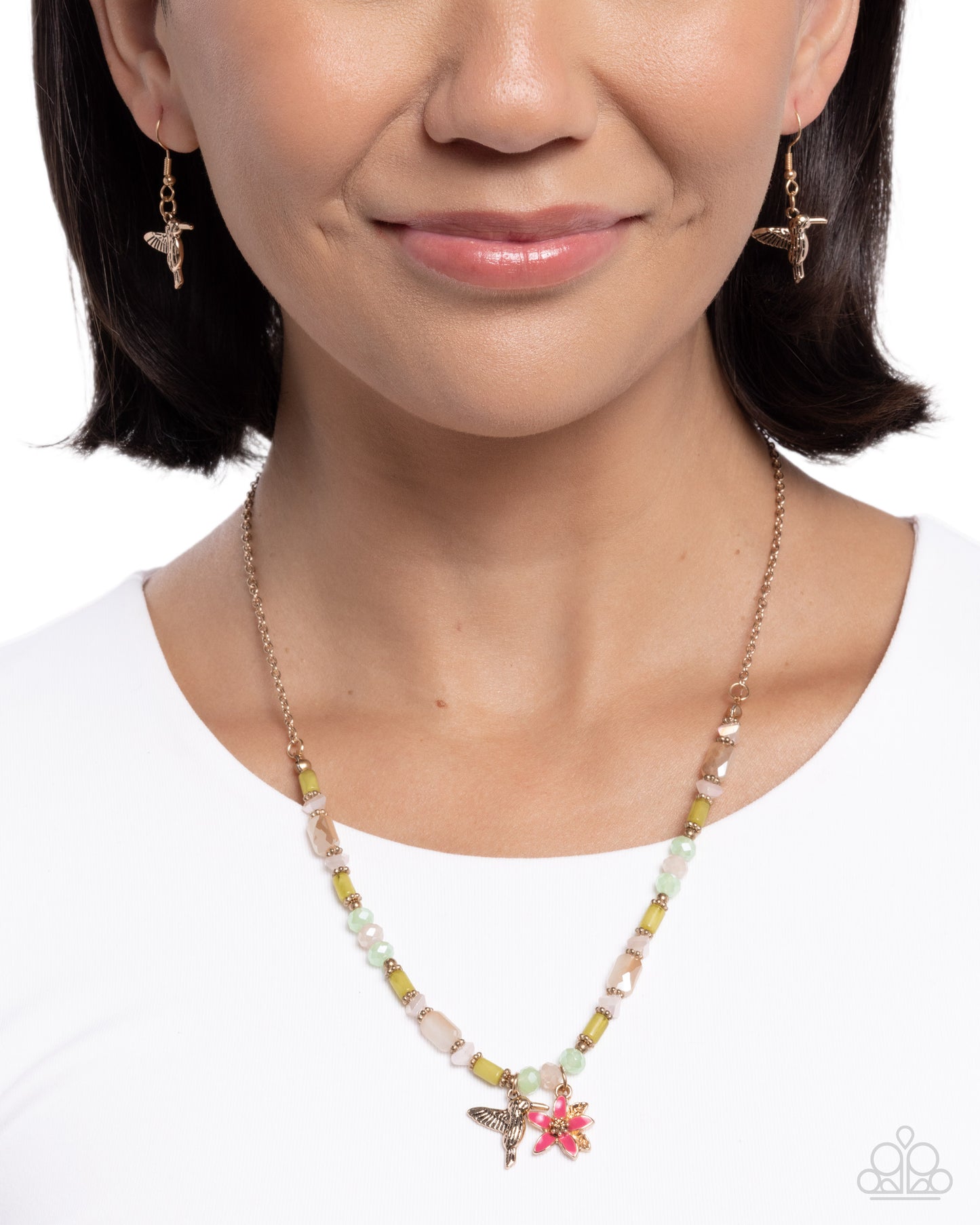 Hummingbird History - Pink - Paparazzi Necklace Image