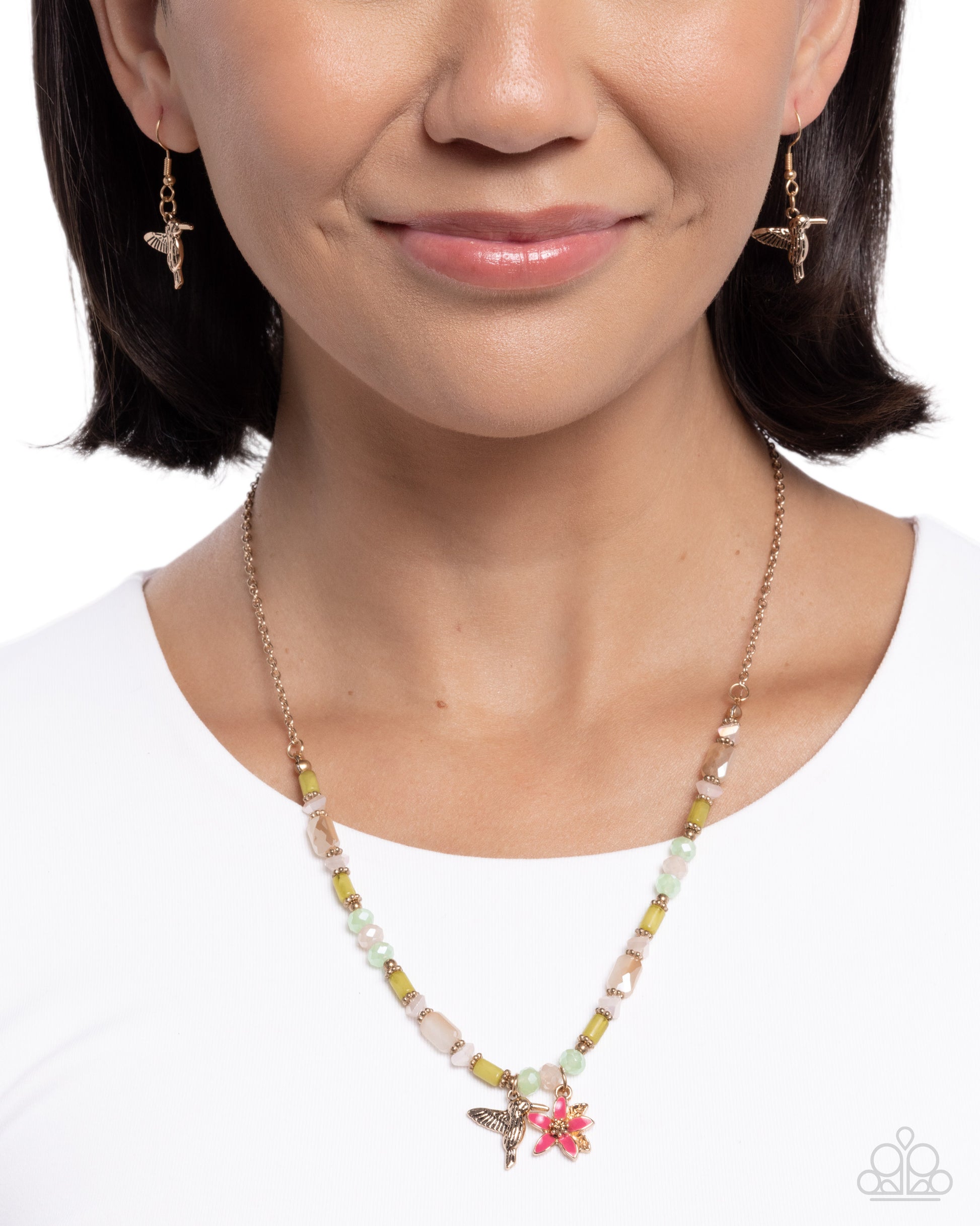 Hummingbird History - Pink - Paparazzi Necklace Image