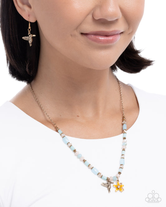 Hummingbird History - Blue - Paparazzi Necklace Image