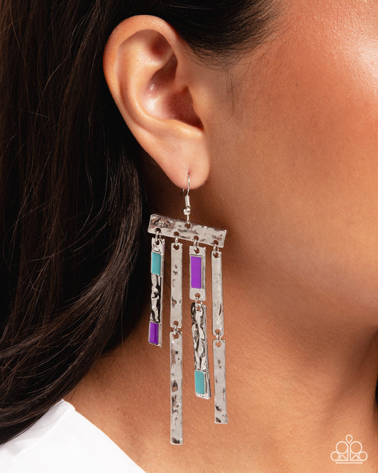 Streaming Season - Purple - Paparazzi Earring Image
