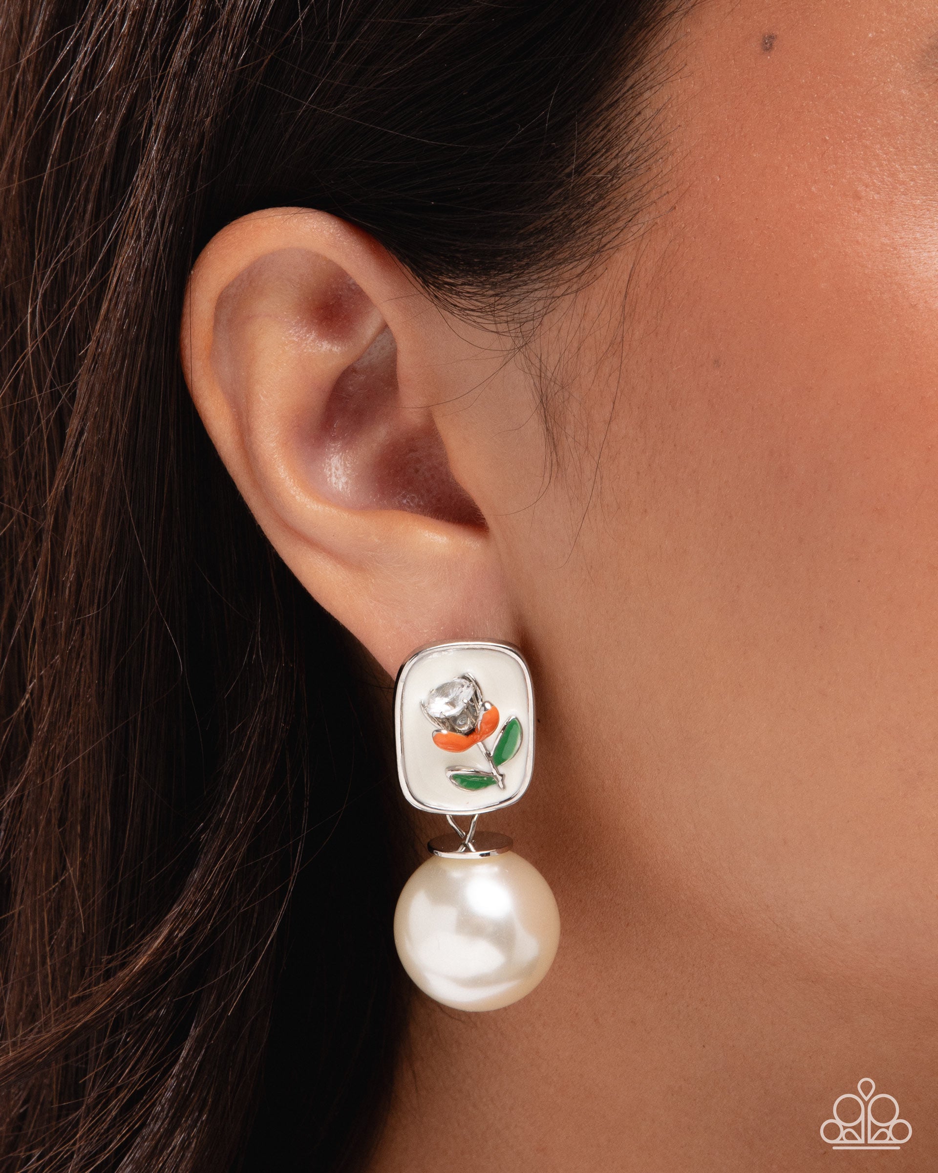 Malibu Modesty - Orange - Paparazzi Earring Image