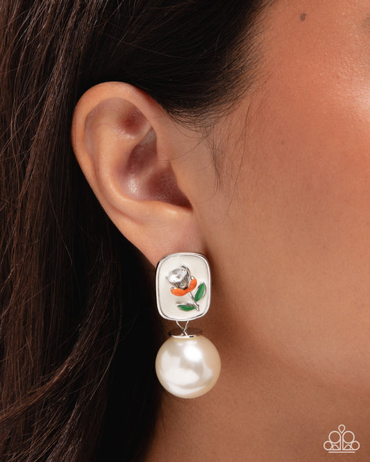 Malibu Modesty - Orange - Paparazzi Earring Image