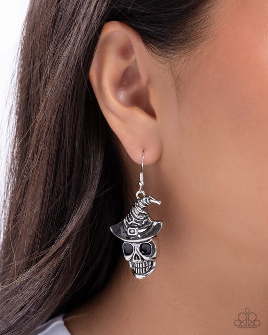 Seize the Spookiness - Black - Paparazzi Earring Image