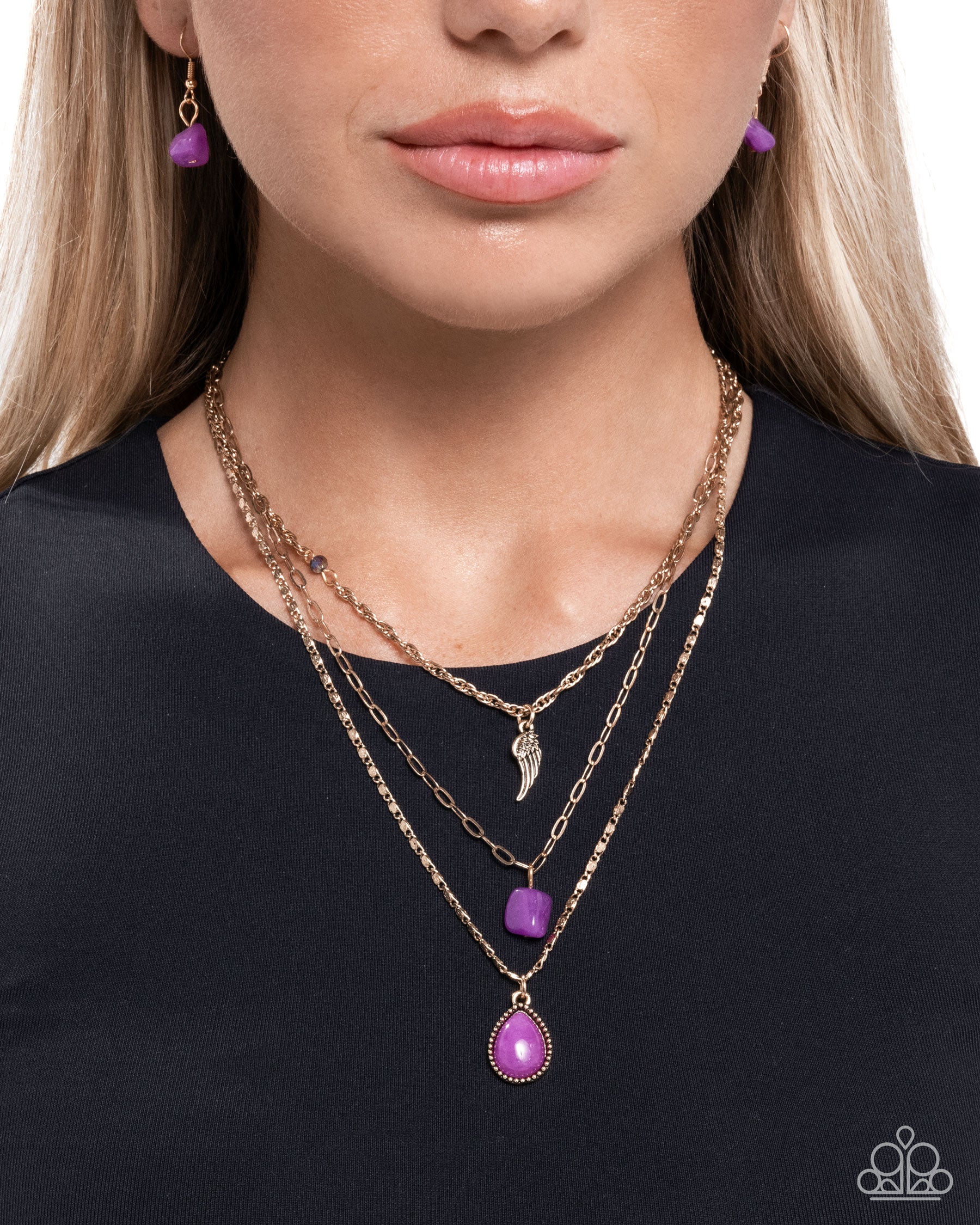 Angelic Anthem - Purple - Paparazzi Necklace Image
