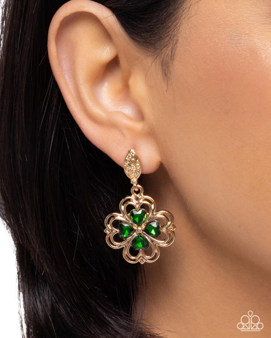 Casual Clover - Green - Paparazzi Earring Image