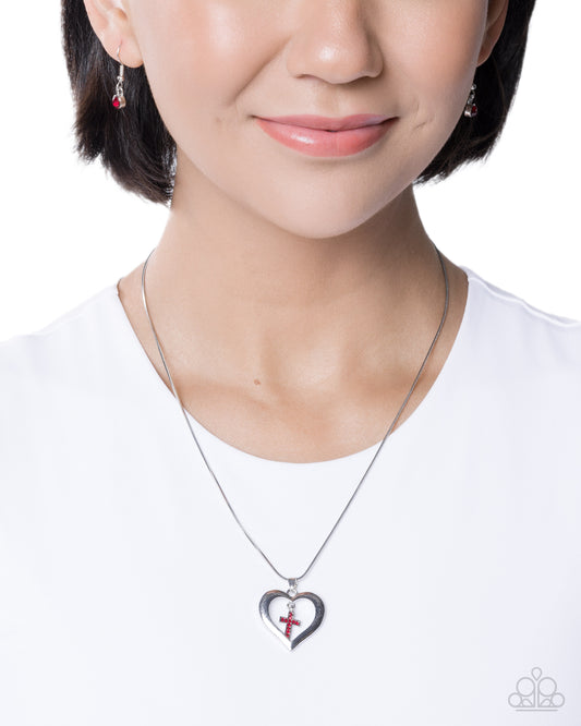 Heavenly Honor - Red - Paparazzi Necklace Image