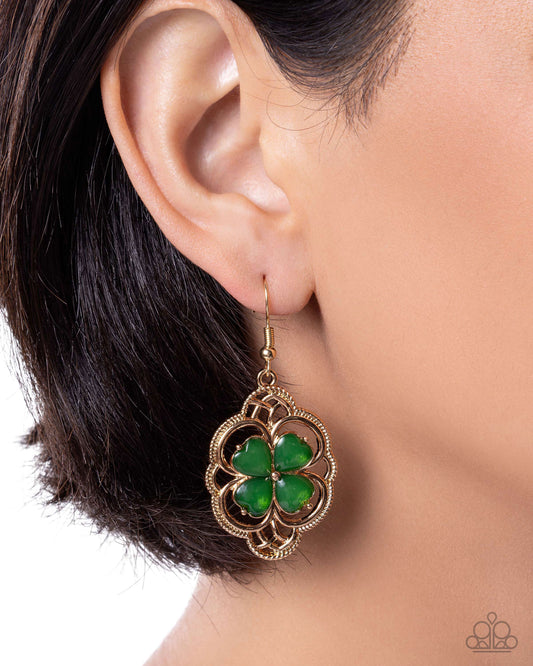 Lyrical Luck - Green - Paparazzi Earring Image