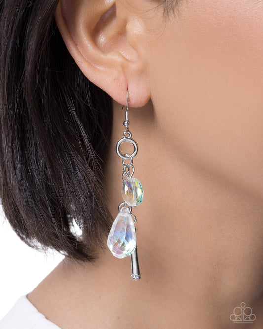 Sophisticated Status - White - Paparazzi Earring Image