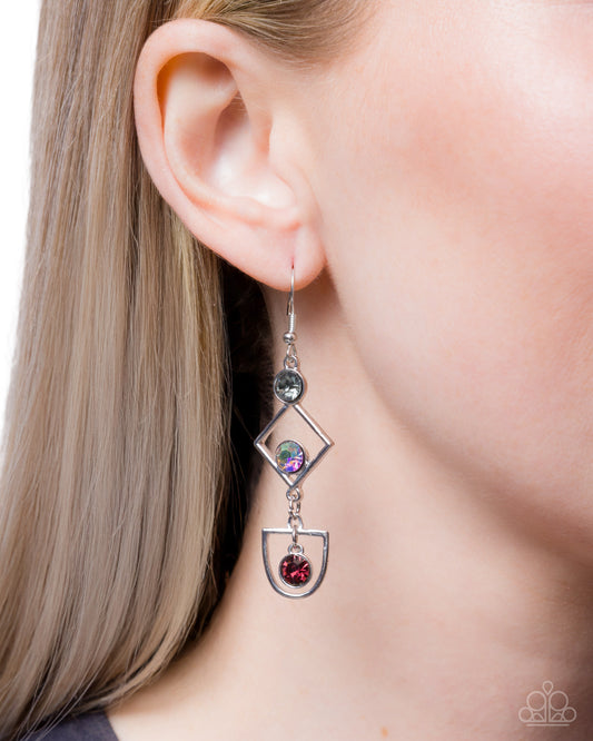 Shape Succession - Purple - Paparazzi Earring Image
