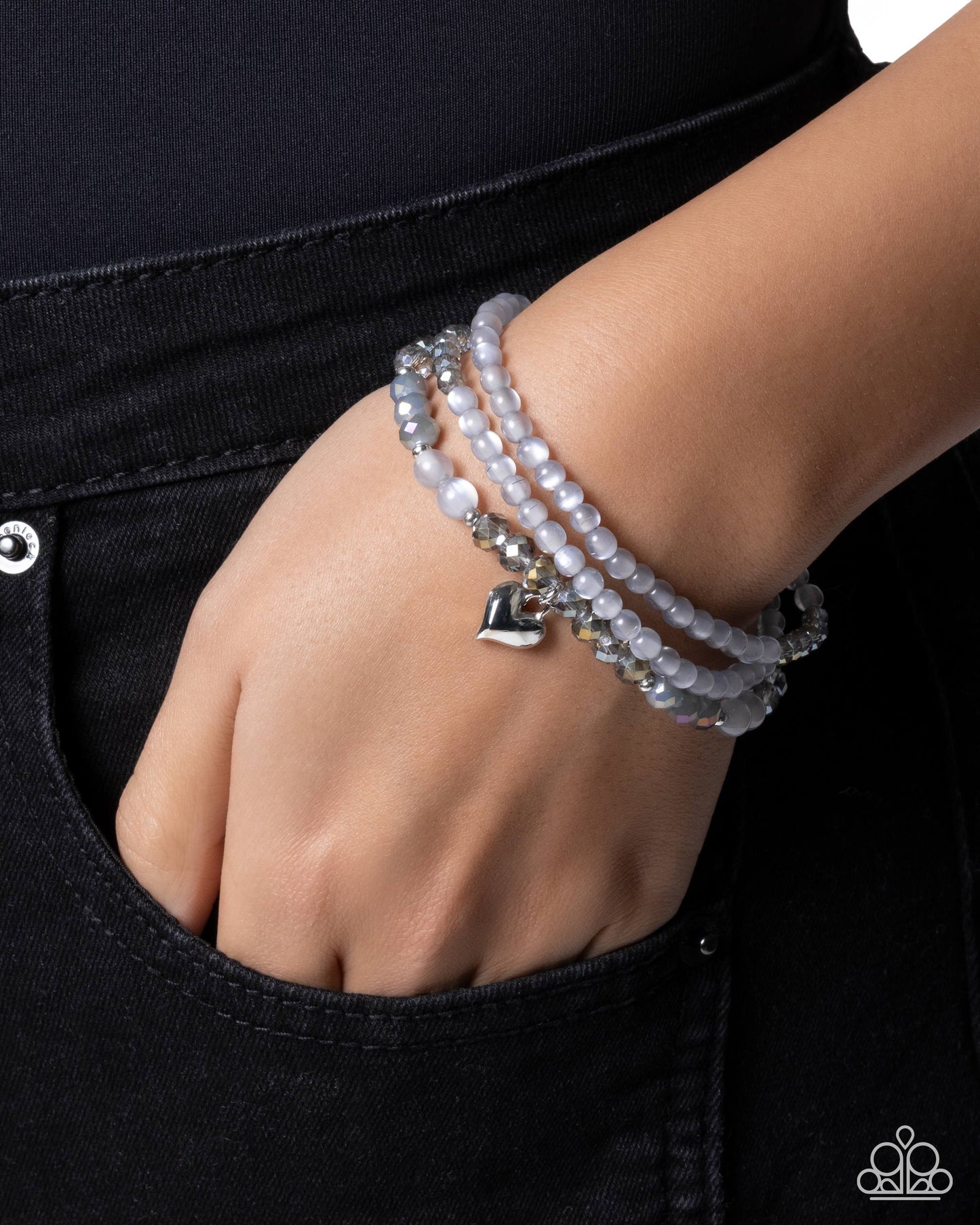 Flirtatious Facets - Silver - Paparazzi Bracelet Image