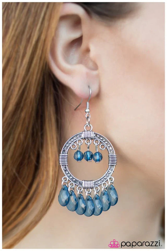 Paparazzi Earring ~ Cha-Cha-Cha - Blue