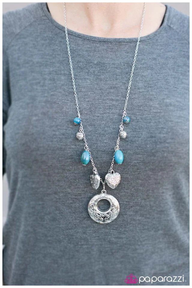 Paparazzi Necklace ~ Home Is Where The Heart Is - Blue