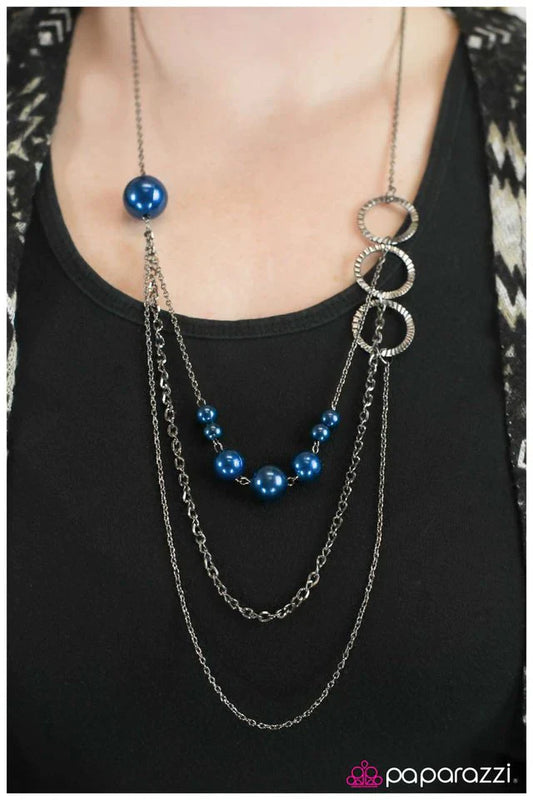 Paparazzi Necklace ~ Youre CRIMPING My Style - Blue