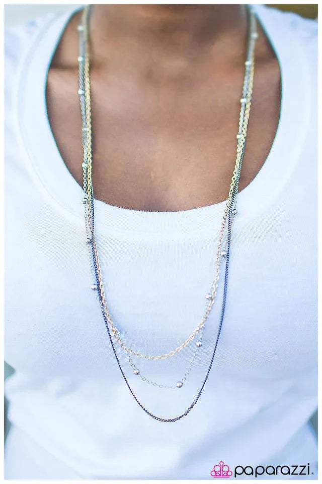 Paparazzi Necklace ~ Metallic Crescendo - Gold