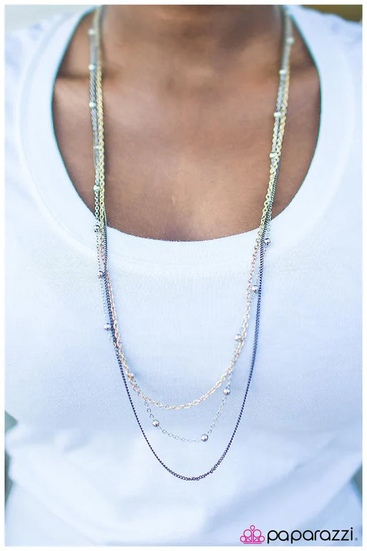 Paparazzi Necklace ~ Metallic Crescendo - Gold