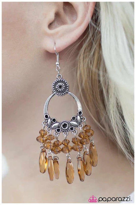 Paparazzi Earring ~ My Wish List - Brown