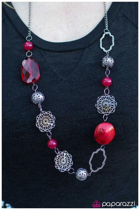 Paparazzi Necklace ~ Come As You Are - Red