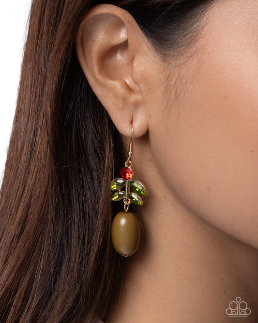 Extending the Olive Branch - Green - Paparazzi Earring Image