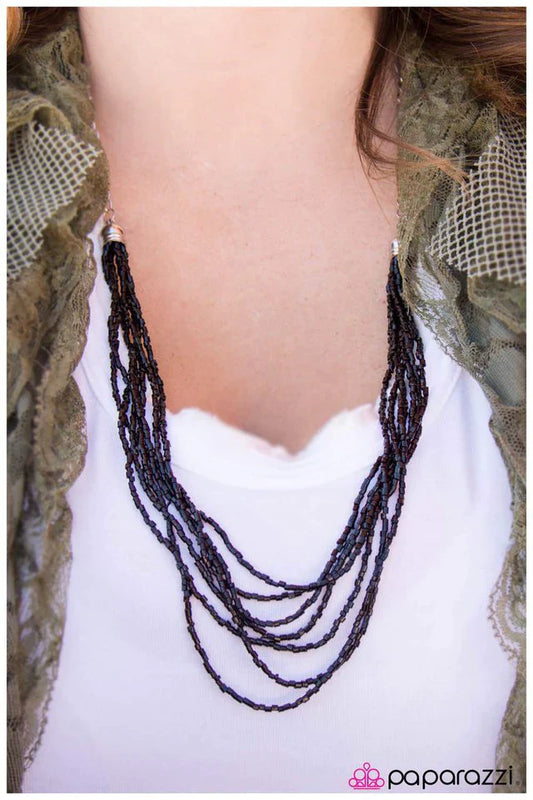 Paparazzi Necklace ~ Shimmer and Spice - Black