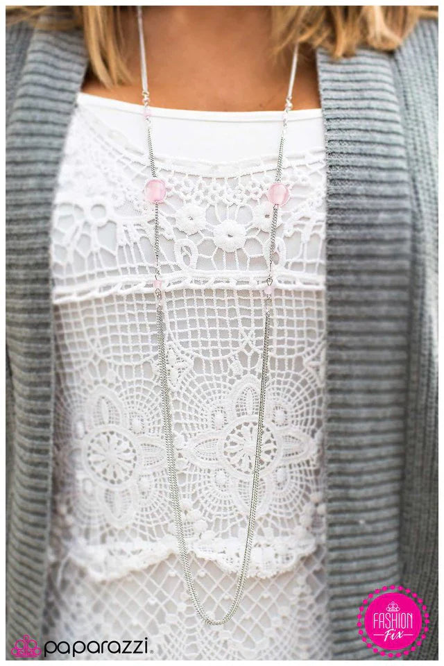 Paparazzi Necklace ~ Half Past Midnight - Pink