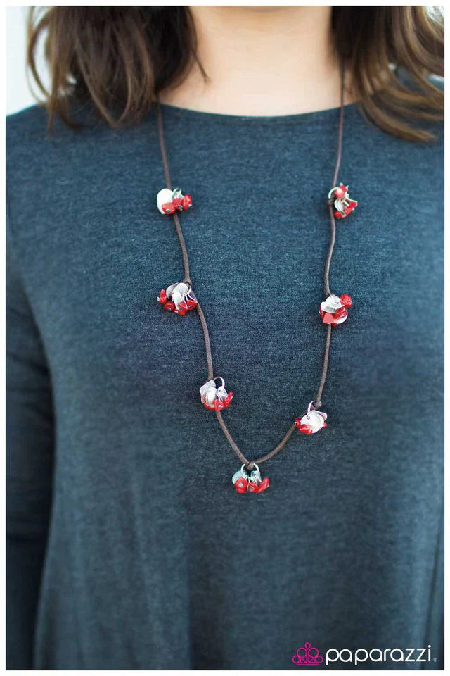 Paparazzi Necklace ~ Positively Paleo - Red