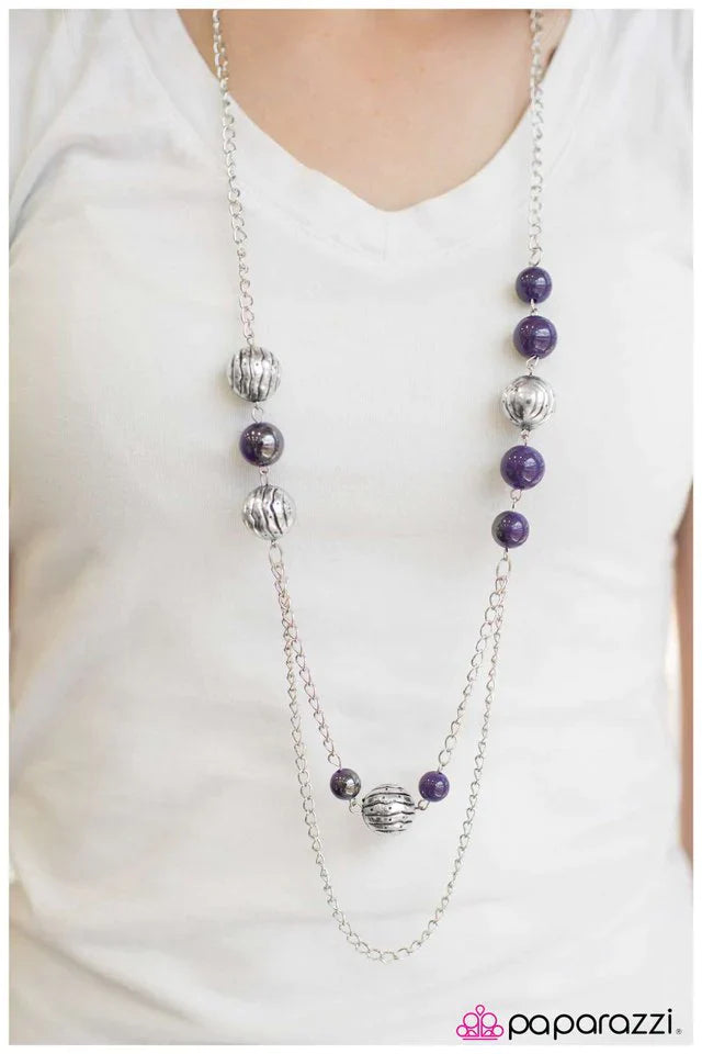 Paparazzi Necklace ~ Right On Time - Purple