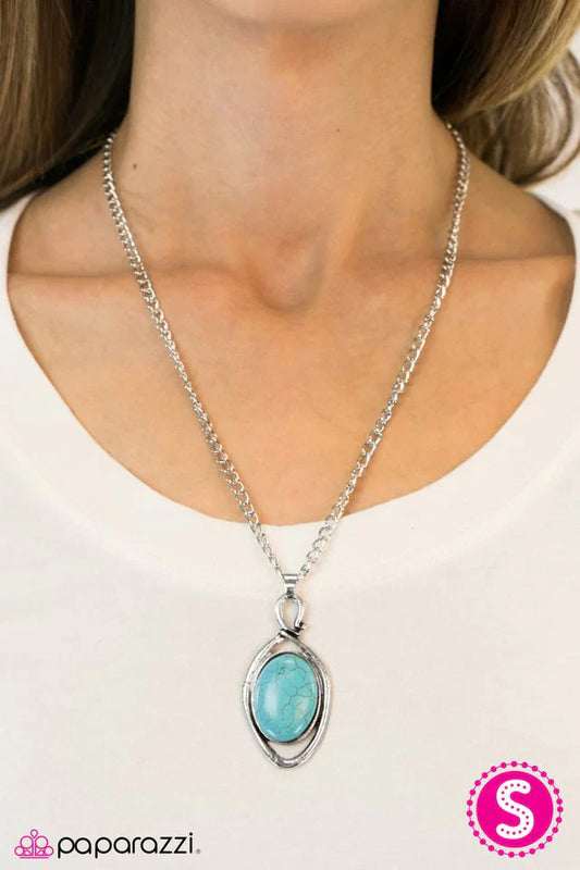 Paparazzi Necklace ~ Skipping Stones - Blue