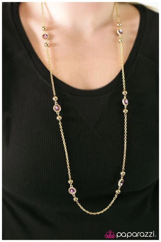Paparazzi Necklace ~ Broadway Beauty - Purple