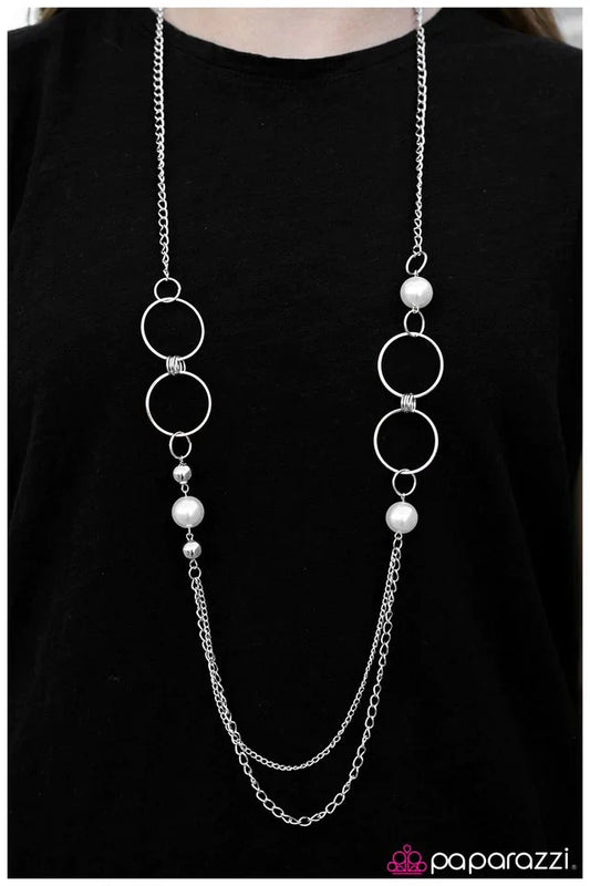 Paparazzi Necklace ~ Finish What You Started -White