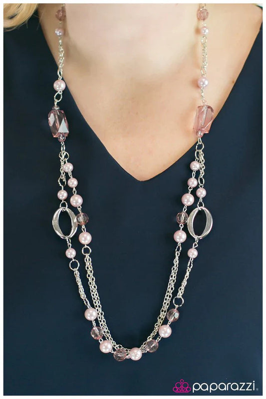 Paparazzi Necklace ~ The Toast of the Town - Pink